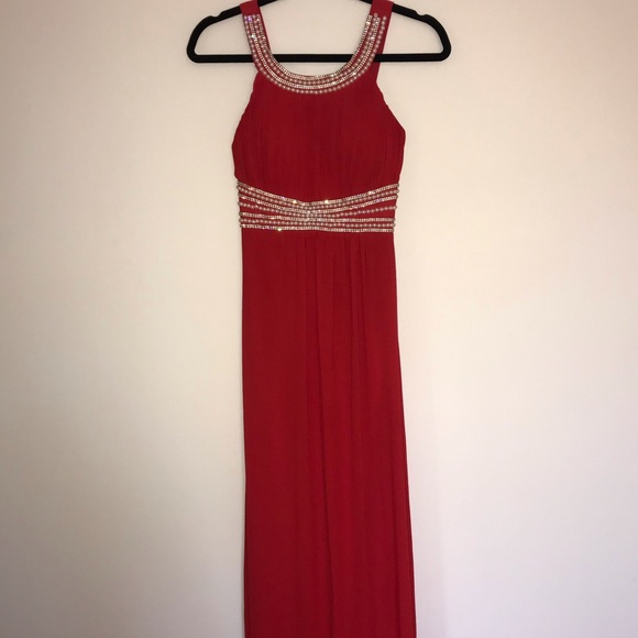Beaded ruby red prom dress or formal wear dress - Picture 2 of 4